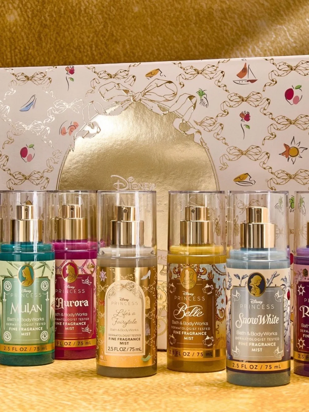 Bath and Body Works Disney Princess 7-piece Mini Fine Fragrance Mist Sampler